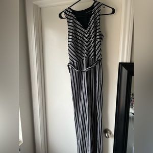 Banana Republic - Black & White with blue pinstripe Jumpsuit